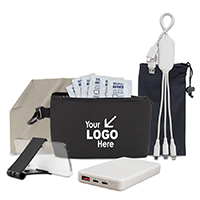 9 pcs Tech Kit in Black Mesh Zipper Pouch